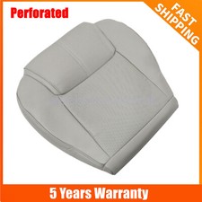 Fits 2006 2007 2008-2010 Jeep Commander Driver Bottom PERF Leather Cover Lt Gray picture