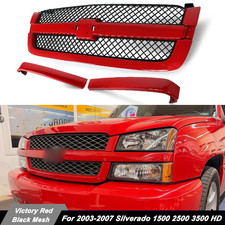 NEW Victory Red & Black Front Upper Grille For 2003-2007 Silverado 1500 2500 HD picture