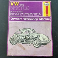 Pre-Owned Haynes Owners Workshop Manual VW 1600 Beetle 1970 thru 74 Sports Bug  picture