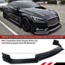 For 2017-2022 Infiniti Q60 JDM RS Style Double-Deck Front Bumper Lip Splitter picture