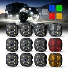 MICTUNING C6 12 Pods LED Rock Lights Bright White Underglow Neon Kits Car Truck picture