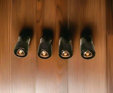 4x Universal Tire Valve Stem Caps Covers Fit Most Lamborghini Style BLACK Logo picture
