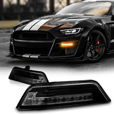 Front LED Turn Signal Pair For 15-17 Ford Mustang 6th Gen S550 Smoked Sequential picture