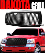 For 2005-2007 Dodge Dakota Black Luxury Mesh Front Bumper Grill Grille Guard ABS picture