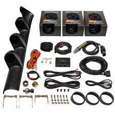 GlowShift Boost/Oil Press/Digital Wideband Gauges & Black Pod Fits 99-05 VW Golf picture