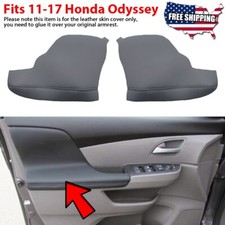 2Pc For Honda Odyssey 2011-2017 Door Armrest Replacement Cover Leather Dark Gray picture