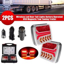 2X Wireless Magnetic Trailer Lights – Rechargeable LED TailLight Kit For Trailer picture