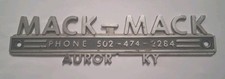 Vintage Mack Mack Metal Nameplate Emblem  picture