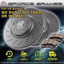 Front 2 Cross Drilled Rotors & 4 Ceramic Pads for 1994-1998 Audi Cabriolet 2.8L picture