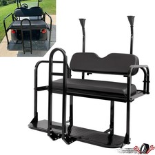 For Club Car Precedent/Tempo 2004+ Golf Cart Flip Rear Back Seat Kit W/Grab Bar picture