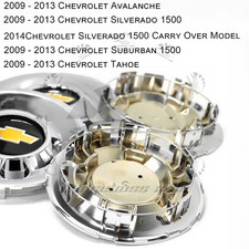 For 2009-14 Avalanche Silverado Tahoe Suburban 1500 4Pieces Rim Wheel Center Cap picture