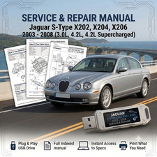 JAGUAR S-TYPE 2003 2004 2005 2006 2007 2008 SERVICE REPAIR WORKSHOP MANUAL USB picture