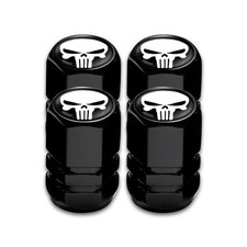 Sodcay 4 PCS Skull Car Wheel Tire Valve Stem Caps, Universal 4 PCS, White picture