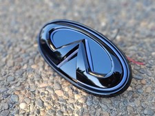FOR 2014-2017 INFINITI Q50 White LED BADGE GRILL EMBLEM All black. picture