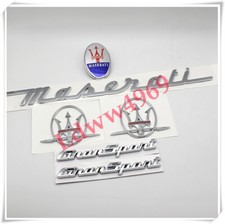 6pc Set Chrome  Emblem For Maserati GranSport Side Trunk Badges Nameplate- picture