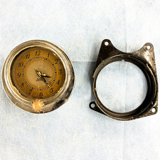 1938 Ford Original GLOVE BOX CLOCK W/RETAINER Deluxe New Haven/Extra Parts 1939 picture