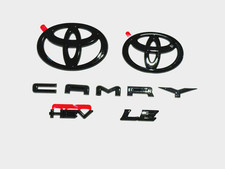 NEW TOYOTA 2025+ CAMRY HYBRID LE HEV GLOSSY BLACKOUT EMBLEM OVERLAY KITS SET picture