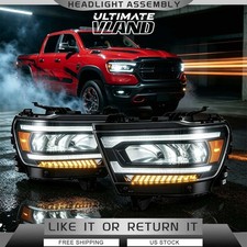 LED Projector Headlights Fits 2019-2024 Dodge RAM 1500 W/Sequential Front Lamps picture