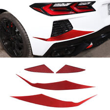 4pc Red Carbon Fiber Rear Bumper Tail Light Side Sticker For Corvette C8 2020-23 picture