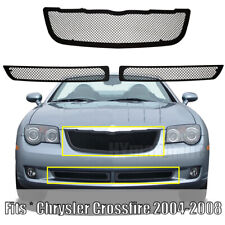 Black Mesh Grille Fits 2004-2008 Chrysler Crossfire Upper Lower Front GrilL picture