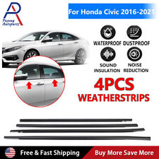 For CIVIC Sedan 2016-2021 Window WeatherStrip 4 PC Sweep Belt Outer Black w/Tool picture