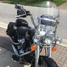 28'' x 22'' Detachable Quick Release Windshield For Harley Road King 94-25 Clear picture