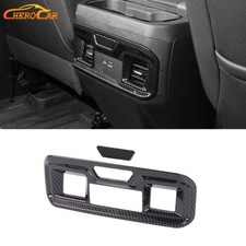 Carbon Fiber Rear Armrest Box Air Vent Cover Trim For Silverado GMC SIERRA 2019+ picture
