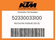 KTM Genuine Piston Pin 11X16X46 200 02 - 52330033100 picture