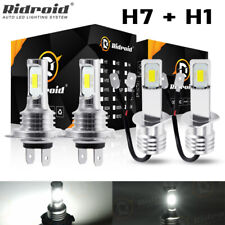 4X H1+H7 LED Headlight High Low Beam Combo Bulbs Kit 8000LM Super White 6000K picture