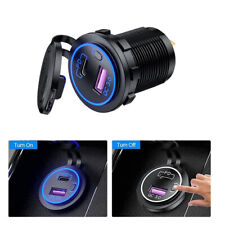 1x Car Charger Socket Dual Port USB PD QC3.0 Fast Charging Power Adapter Outlet picture