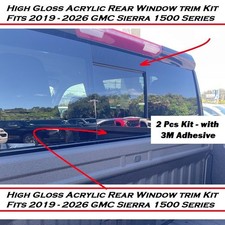 2019-2026 Chevrolet Silverado/GMC Sierra Rear Sliding Window Trim Gloss Black picture