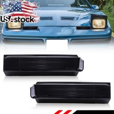 2X Smoke Bumper Parking Signal Marker Lights For 82-90 Pontiac Firebird Trans Am picture