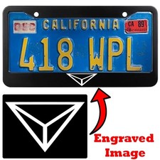 Engraved Black License Plate Frame - Viking Nordic Wicca Pagan Logo picture