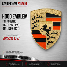 Porsche 912 65-69 911 65-73 Hood Emblem Black/Orange Genuine 90155921027 picture