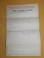 VINTAGE 1932 BILL OF SALE MOTOR VEHICLE OAKLAND MOTOR CAR OHIO & SCOTIA NY picture
