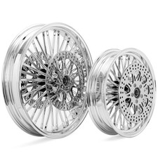 21x3.5 16x3.5 Fat Spoke Wheels Rotors for Harley Touring FLHT FLHR FLTR 00-07 picture