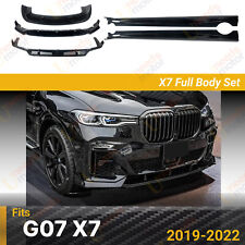 Fits 2019-22 BMW G07 X7 Gloss Black Front Lip Side Skirts Rear Diffuser Spoiler picture