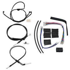 Stainless Cable Brake Line Kit Black 14