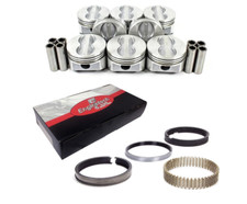 Flat Top Pistons & Pins w/ Cast Rings for Chevrolet SBC 350 5.7L picture