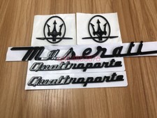 5PC SET Glossy Black Emblem Quattroporte For Maserati R&L Side Trunk  Badges picture
