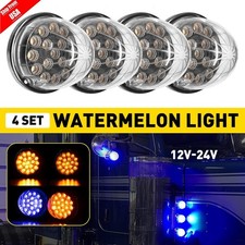 12V Watermelon LED Lights 19 SMD Super Amber Blue Side Marker Turn Signal Chrom picture