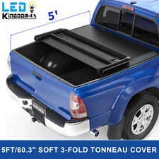5ft Soft Tri-Fold Tonneau Cover for 2005-2015 Toyota Tacoma Truck Bed Waterproof picture