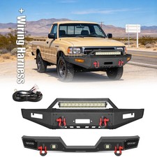 Offroad For 1989-1995 Toyota Pickup Front Rear Bumper W/Winch Plate LED Lights picture