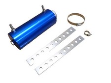 Universal Chrome Power Steering Fluid Reservoir Tank C-1 Blue picture