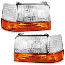 WEELMOTO Pair Headlights For 1992-1997 Ford F150 F250 F350 1992-1996 Ford Bronco picture