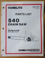 Homelite 540 Chain Saw #18087 Parts List QUICK  picture