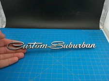 Vintage 70s Plymouth Custom Suburban Emblem METAL Nameplate 10 in OEM 3444998 picture