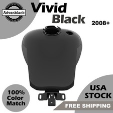 Advanblack Vivid Black Holeshot Gas Tank with Knee Cutout Fits 08-23 Harley picture