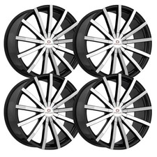 (Set-4) Cavallo CLV-52 18x8 5x100 35mm Black Machined Wheels Rims 18 Inch picture