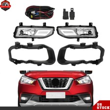 For 2017-2019 Nissan Kicks Halogen Fog Light Lamps w/Wiring kits Right&Left Side picture